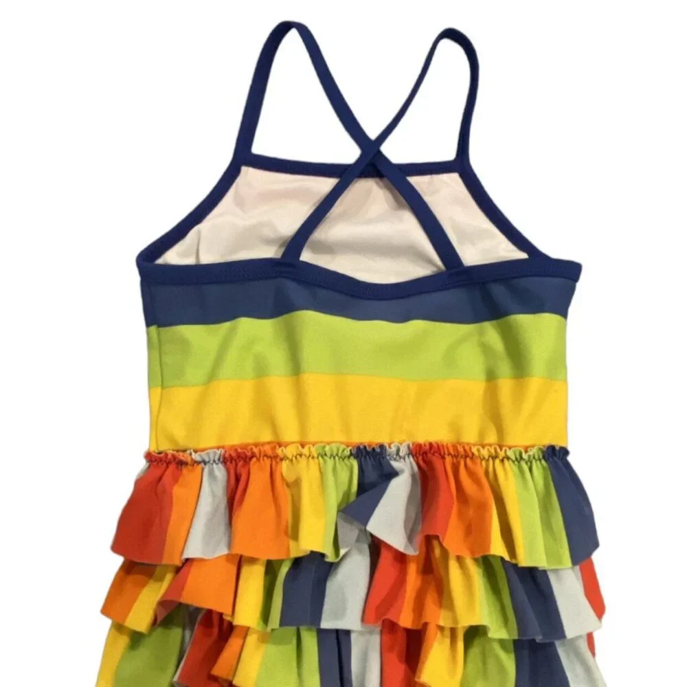 Hanna Andersson Sz 85 (2T) Rainbow Striped Swim Bathing Suit